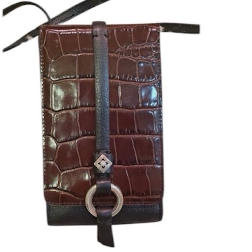 Brighton Croc-Embossed organizer Crossbody Phone Bag